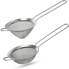 Stainless Steel Fine Mesh Strainer, 3.35 Inch Kitchen Sieve, Silver Tea Coffee C