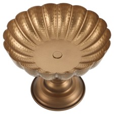 Metal Compote Vase - 7 Inch Golden Pedestal Flower Bowl for Centerpieces -