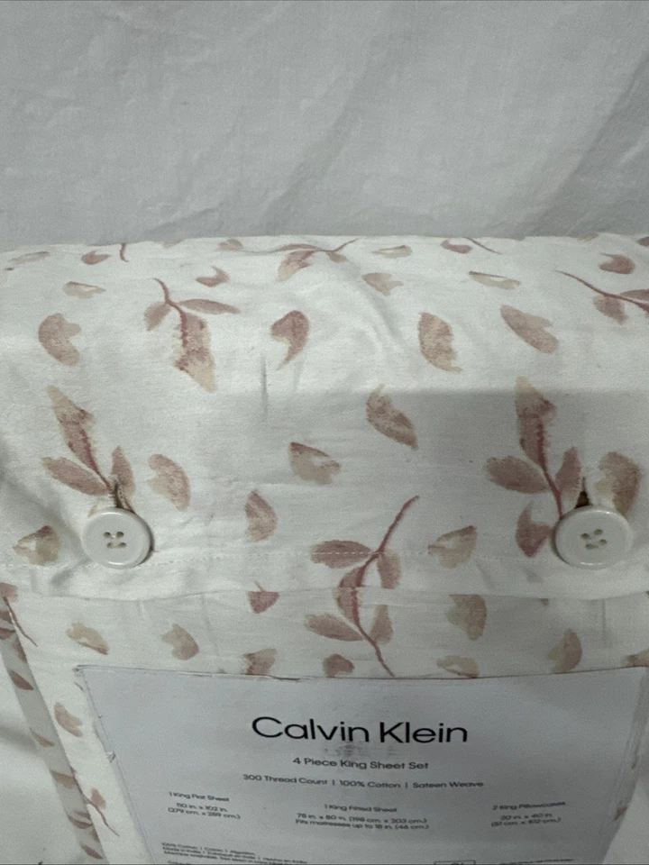 Набор простыней Calvin Klein цветочный королевский 300 нитей 100% хлопок - Изображение 4 из 4