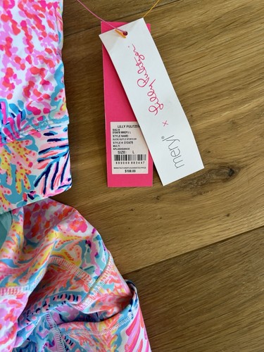 NWT Lilly Pulitzer Luxletic Sucre Ruffle Sports Bra AND Leggings SplashDance L - Picture 9 of 10