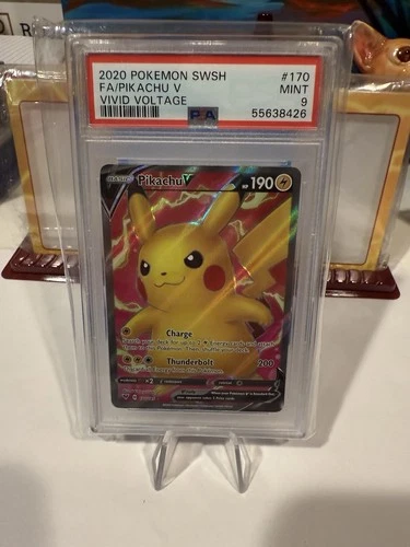 Pokémon TCG - Pikachu V - 170/185 - Full Art Ultra Rare - Vivid Voltage - PSA 9