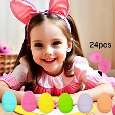 24Pcs Empty Easter Eggs Fillable Easter Eggs Home Decoration Colorful Bright for