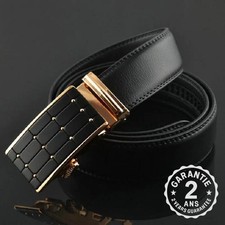 Ceinture Homme Cuir Véritable Boucle Réglable Grande Taille 110 à 135 cm 3.5cm