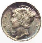 1945 "S" Mercury SILVER Dime *TONING* 10c ANACS MS66 #431 *SOAPBOX* ECC&C, Inc.