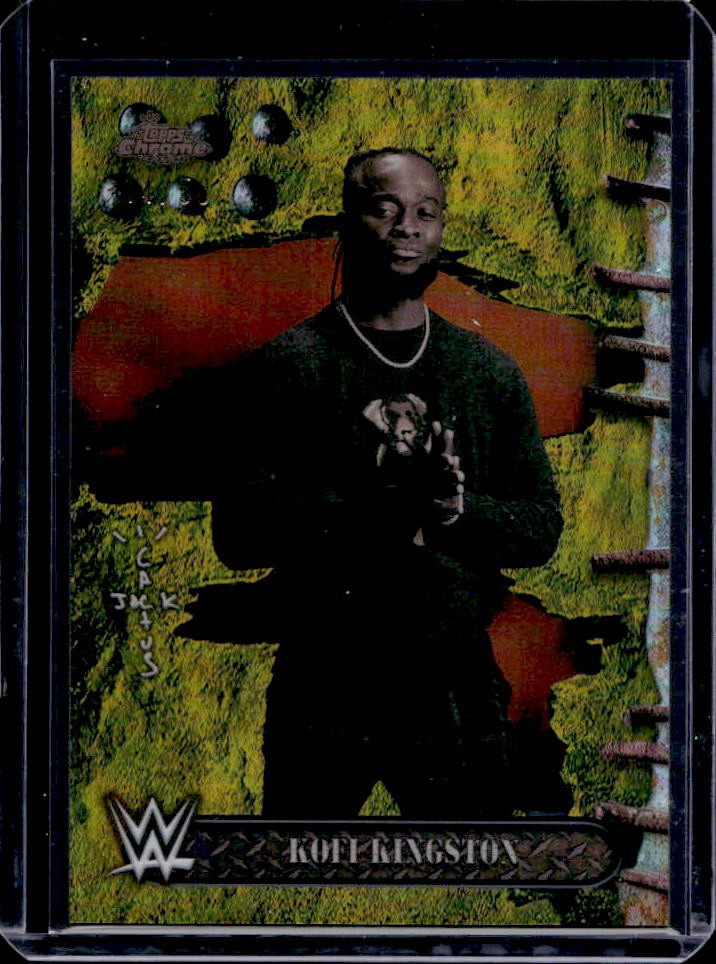 2025 Topps Chrome WWE x Cactus Jack Kofi Kingston Gold Refractor #/50
