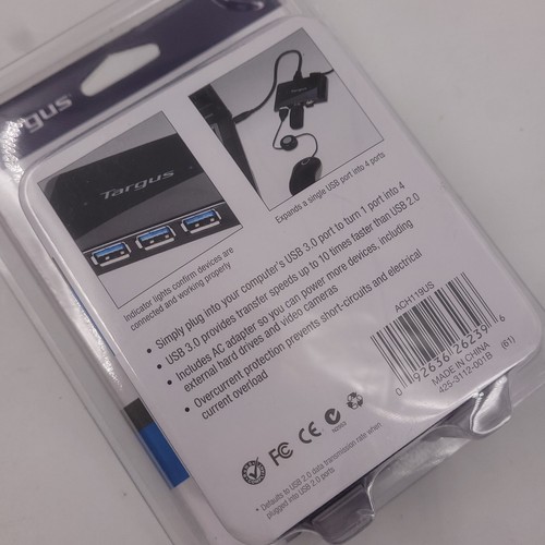 Targus ACH119 USB 3.0 4 ports USB Powered Hub avec adaptateur secteur - Photo 5/7