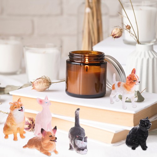 12 Pcs Katz- Und Hundestatue -Spielzeug Kind Miniatur-Welpenfiguren - 第 3/12 張圖片
