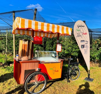 Eisfahrrad, mit Portionierspüle