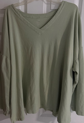J.Jill Tunic- Womans 4x- Light Green- V-Neck-Long Sleeves