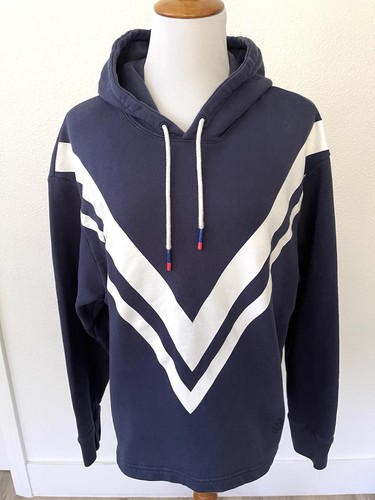 Tory Burch Sport French Terry Chevron Hoodie Pullover Navy Blue, XS, Retail $179 - Picture 7 of 16