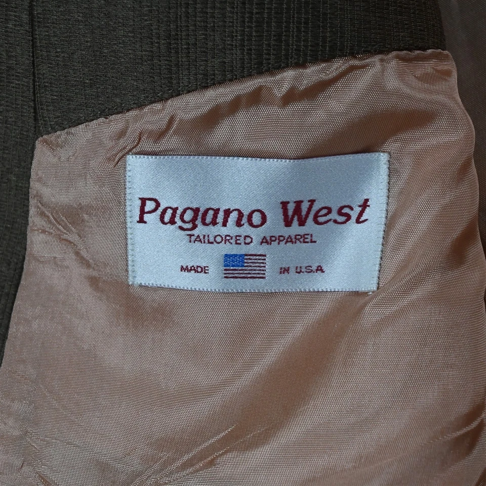 Traje De Colección Hecho en EE. UU. Pagano West 46L 38x34 Marrón Western Yugo Bootcut para Hombres Foto 4 de 4