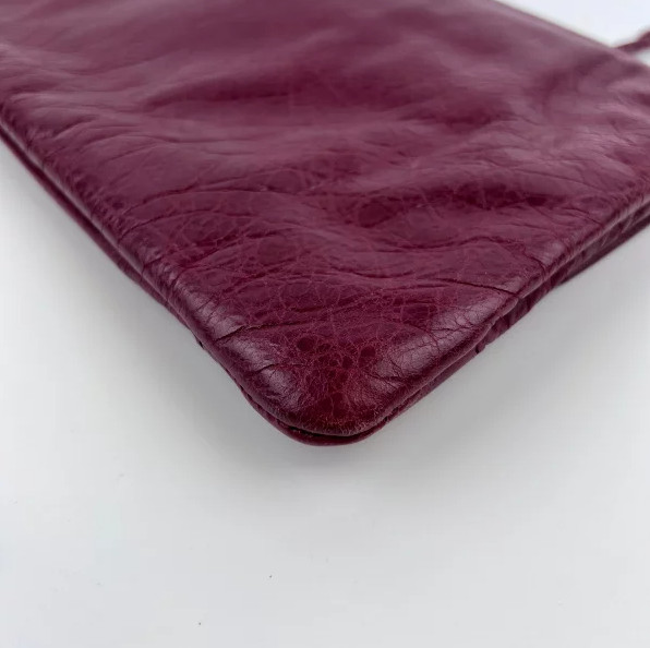 BALENCIAGA Clutch Bag Second Bag Leather Red Vintage Women's Mirror Accessory thumbnail 10