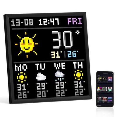 Pixoo-64 - WiFi Pixel Cloud Digital Frame with APP Control,64 X 64 Panel Disp...
