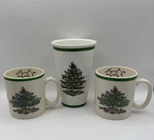 spode christmas tree holiday mug tumber set of 3