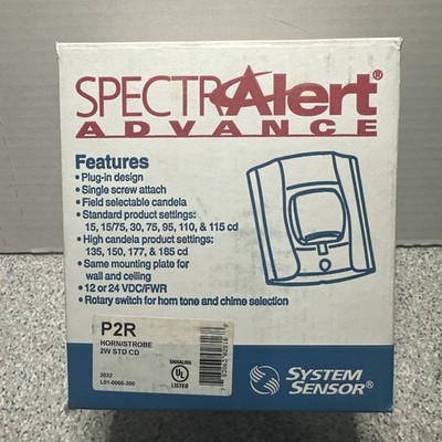 **NEW**  SystemSensor SPECTRAlert Advance P2R Horn/Strobe 2W STD CD