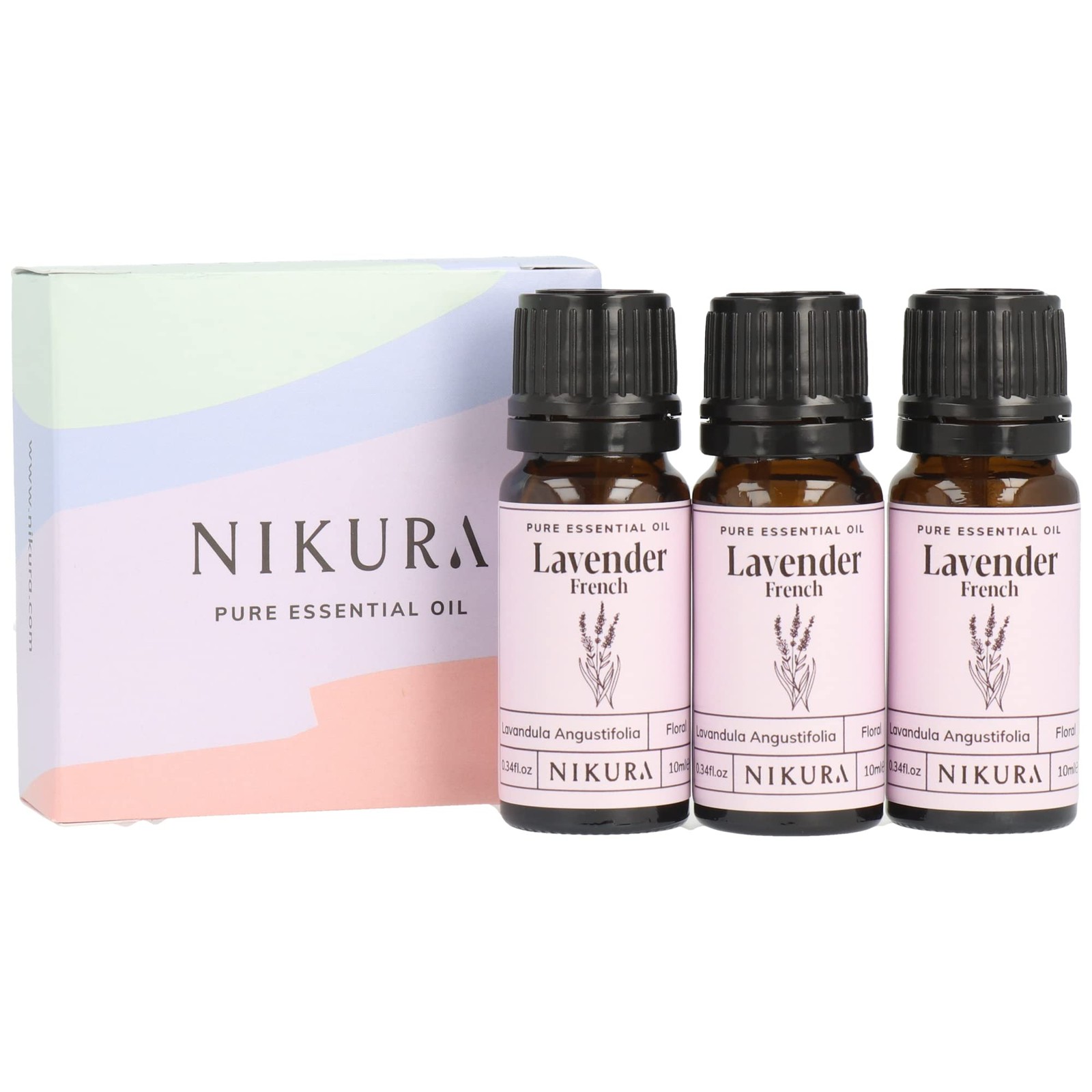 Nikura French Lavender Essential Oil for Sleep | Diffusers 10 ml (Pack of 3)