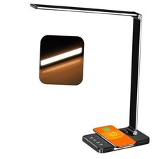 8-in-1 LED Desk Lamp with 10W Fast Wireless Charger,USB Charging Black