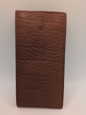 90s Ralph Lauren Pebbled Leather Eyeglasses Case Pouch Cognac Brown