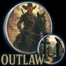 2024 American Silver Eagle Outlaw Ghost Rider Edition 1 oz Silver Art Coin