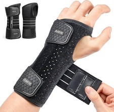 Rakiie 2 Pack Carpal Tunnel Wrist Braces, Adjustable Night S Gray