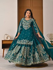 Exclusive Designer Chinon Silk Top Lehenga With Dupatta For Women  Girls