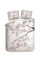 Heckett & Lane Satin BettwäSche 155X220 Keno White Zweige ÄSte VöGel Weiß Braun