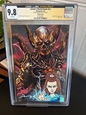 SURTUR S SKETCH BOOK STRANGER THINGS VECNA CGCxJSA 9.8 NM/M SIGNED & REMARKED