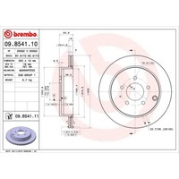 Brembo 2X Bremsscheibe Hinten Ø302 Mm InnenbelüFtet Beschichtet FüR Mazda CX-7