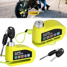 2X Motorcycle Bicycle Anti-theft Wheel Disc Brake Lock Security Alarm Waterproof