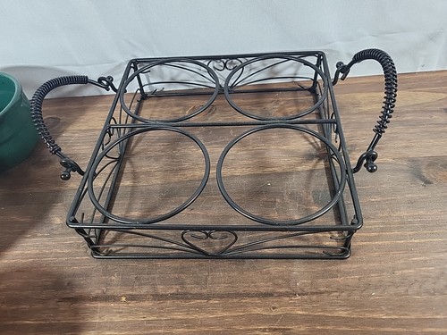 5pc Serving. 4 Small Bowls W/ Metal Holder W/ Handles - Dips, Hors D'oeuvres - Picture 8 of 10
