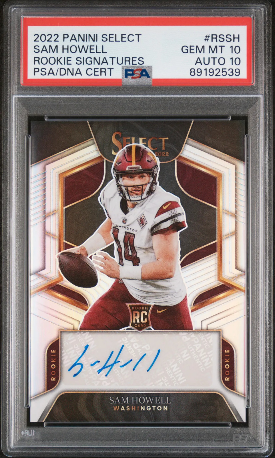 Sam Howell Panini Select Rookie Signatures #RSSH Base