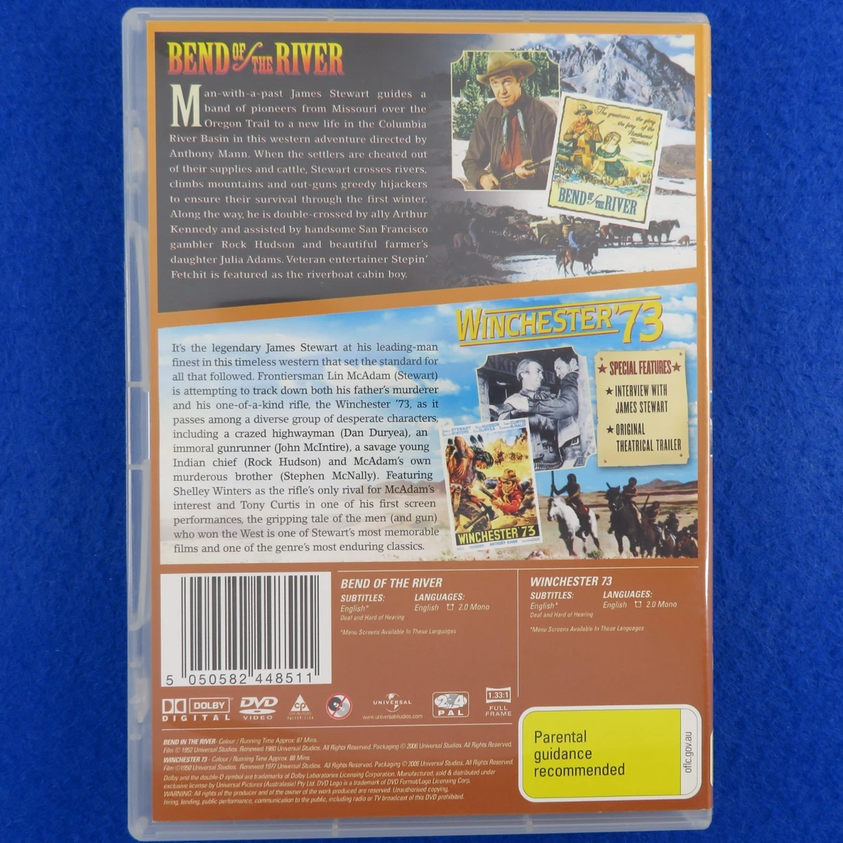 Bend Of The River / Winchester 73 - James Stewart - DVD - Region 4 - Fast Post