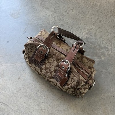 バッグ COACH shoulderbag soho Signature 10078 Vintage Coach Soho Signature Shoulder Bag 10078 Brown Canvas