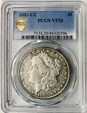PCGS VF 20 1882-cc Morgan Silver Dollar (Carson City Mint)