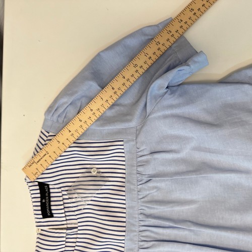 Tuckernuck Pomander Place Striped Quinn Babydoll Dress Size M Blue Coastal - Picture 11 of 12