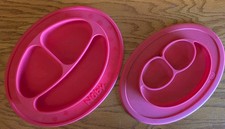 Nuby  Ez Pz Silicone Bowls 2 Pink 3-place Plate Baby Toddler