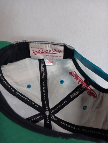Mitchell & Ness Teal/Silver NBA Detroit Pistons HWC Snapback Hat Cap OSFA - Picture 6 of 7