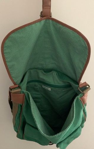 American Eagle Outfitter Messenger Bag Cross Body Laptop Lg Canvas Satchel & Pin - Picture 12 of 14