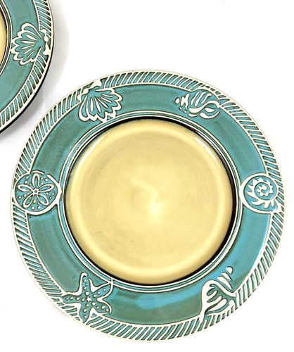 PFALTZGRAFF Montego Dinner Plates (2) Stoneware Blue Tan Shell Beach Coast ~11" - Picture 4 of 6