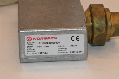 NEW NORGREN 1811105000000000 1811105 0.05-1 BAR 250V 5A PRESSURE SWITCH - Picture 3 of 5
