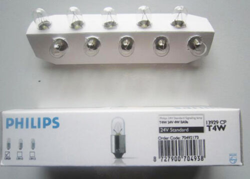 10pcs PHILIPS 13929 24V4W T4W BA9s standard signaling lamp truck bus light bulb - Picture 2 of 3