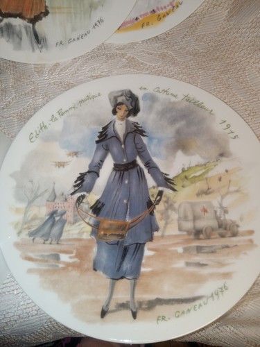 D'Arceau Limoges Vtg 1976 Collector Plates Set Of 4 "Le Femmes Du Siecle" EC - Picture 4 of 9