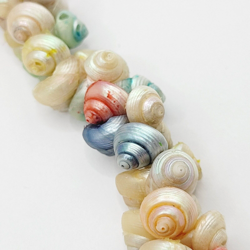 Trochus Shell CHOKER Hand Sewn Some Dyed Lei Seashell Vintage Necklace 17 Inch - Picture 15 of 23