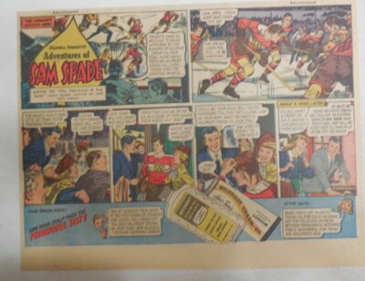 Wildroot Cream Hair Tonic Ad: The Adventures of Sam Spade ! 1940's 7.5 x 10 inch