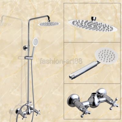 Polished Chrome Bathroom Rain Shower Faucet Set Mixer Tap Hand Shower fcy309