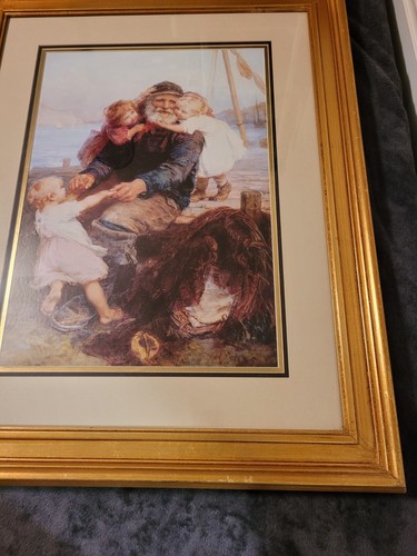 Vintage Who Do You Love Best Lithography Print-Frederick Morgan Framed 46x36cm - Bild 5 von 17