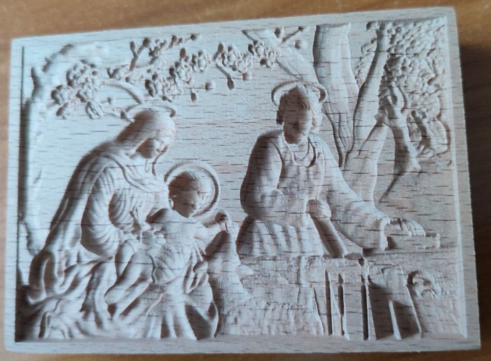 Springerle-Holzmodel – CNC-gefräst – Motiv: Biblische Szene Heilige Familie, 4