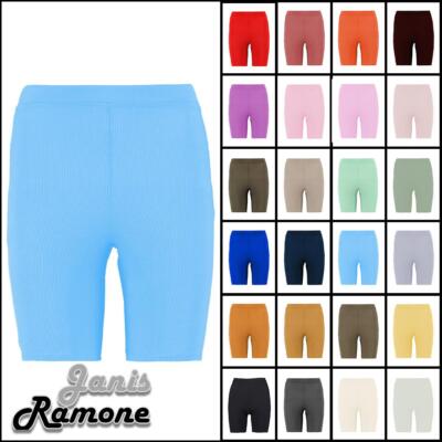 Damen-Radshorts gerippt dehnbar aktiv Yoga Tanz Gym Biker kurze Hose