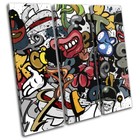 Grafitti Urban Street Grunge Illustration TREBLE CANVAS WALL ART Picture Print