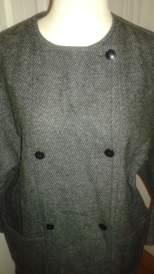 Abrigo de coche Finity de tweed para mujer negro y gris talla 12, brazos anchos. Excelente estado. Foto 2 de 4